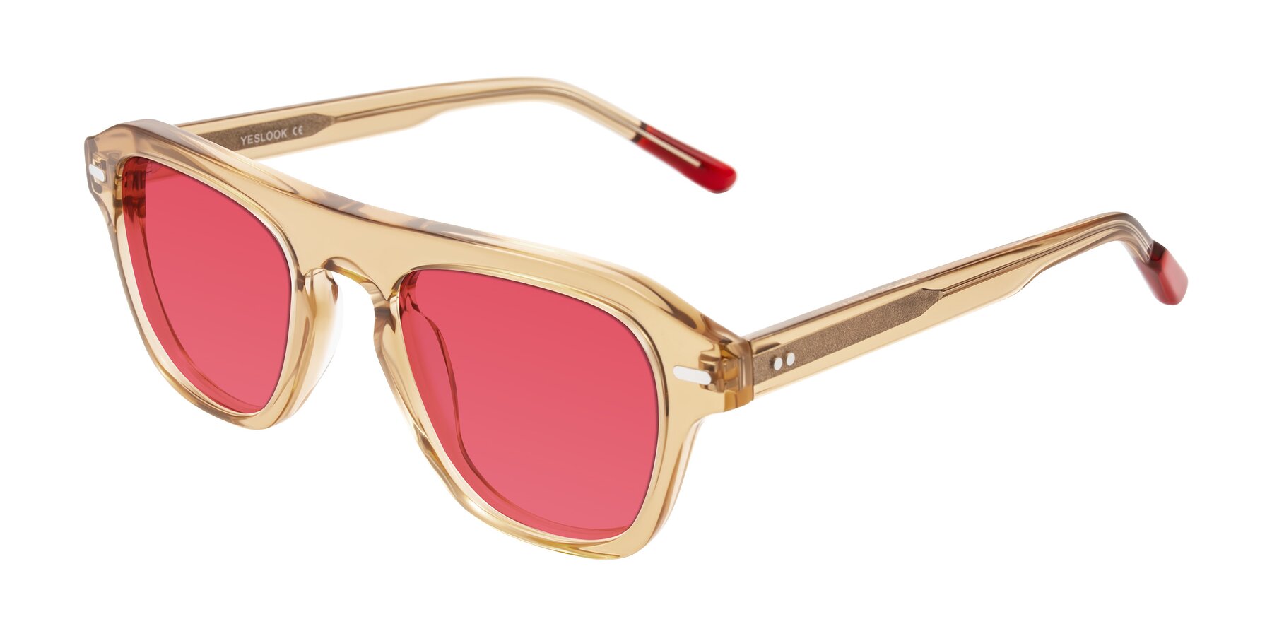 Angle of Fortalux in Amber with Red Tinted Lenses