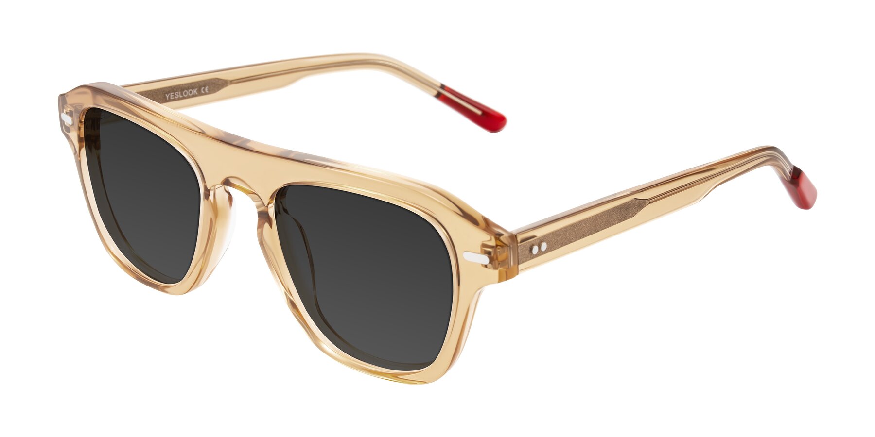 Angle of Fortalux in Amber with Gray Tinted Lenses