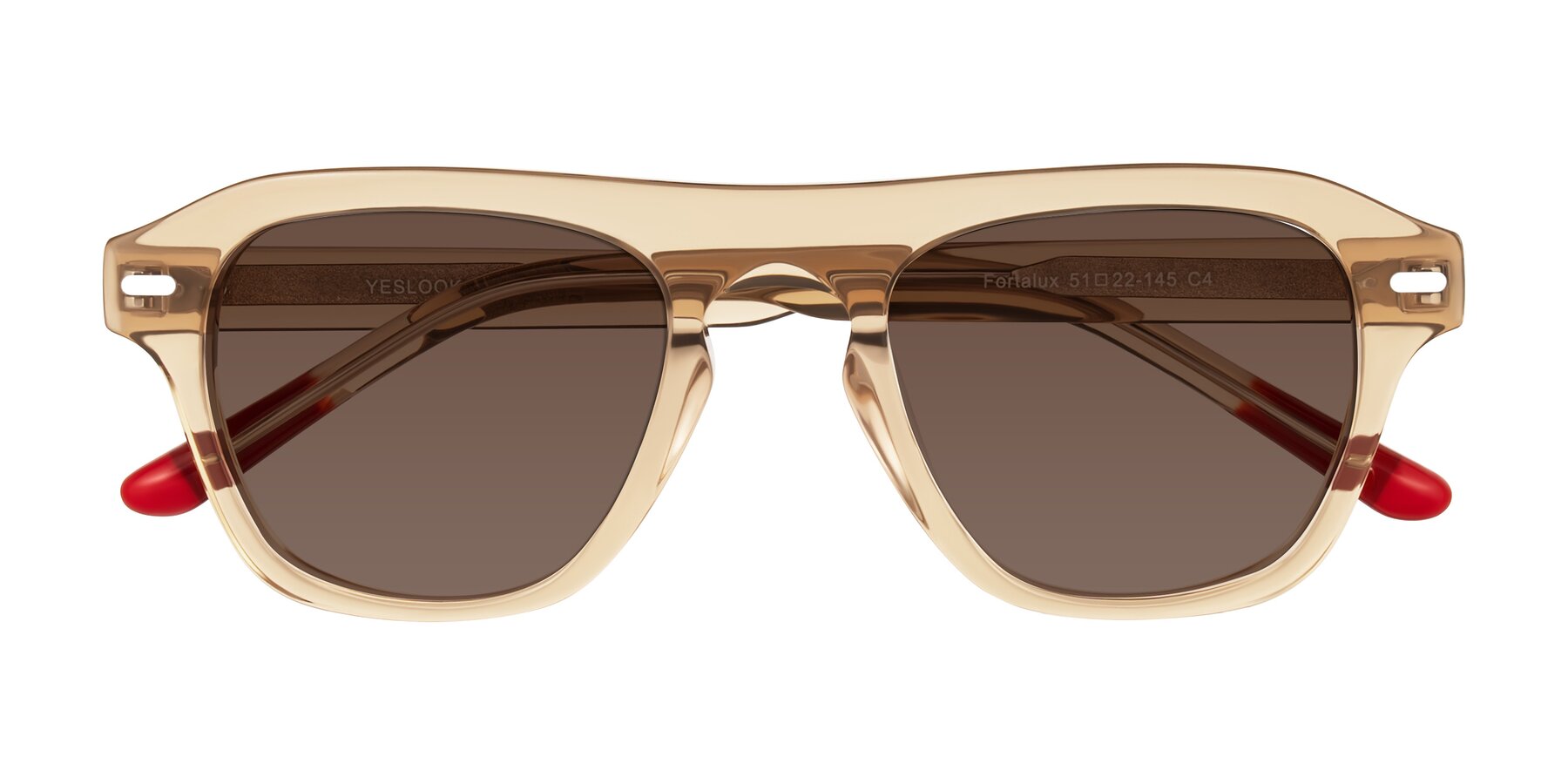 Folded Front of Fortalux in Amber with Brown Tinted Lenses