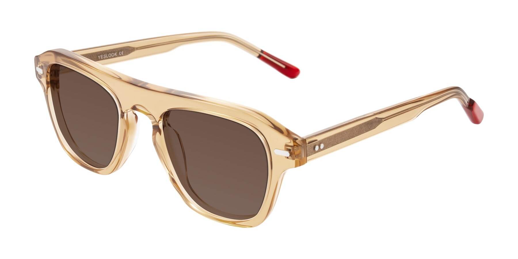Angle of Fortalux in Amber with Brown Tinted Lenses
