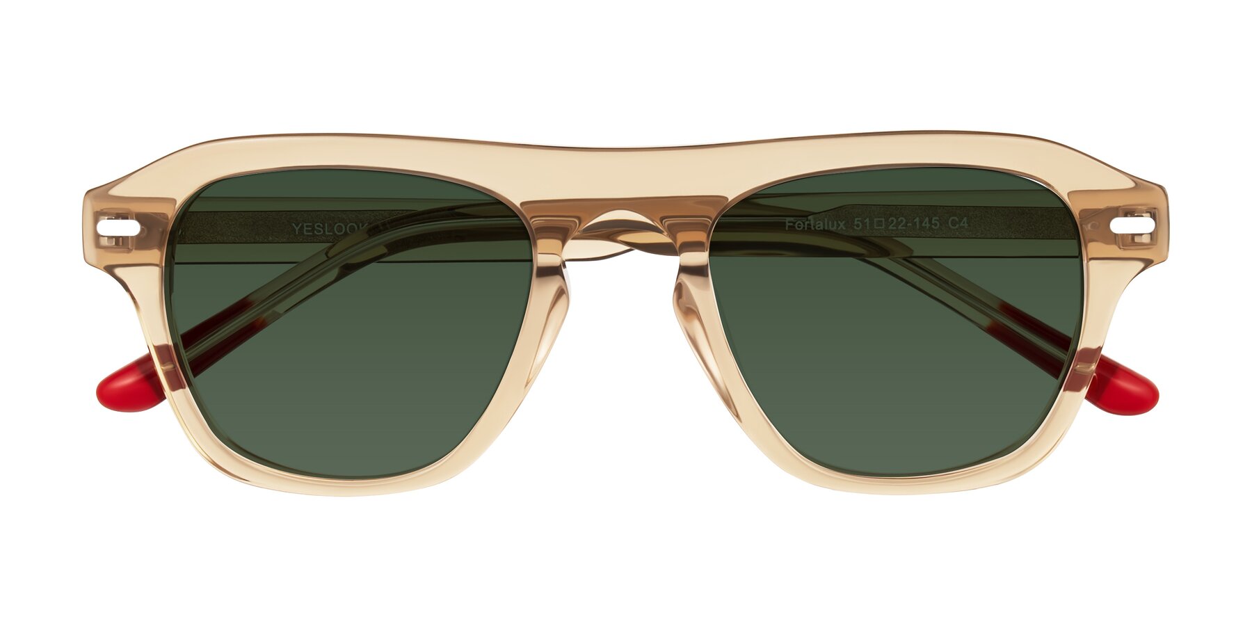 Folded Front of Fortalux in Amber with Green Tinted Lenses