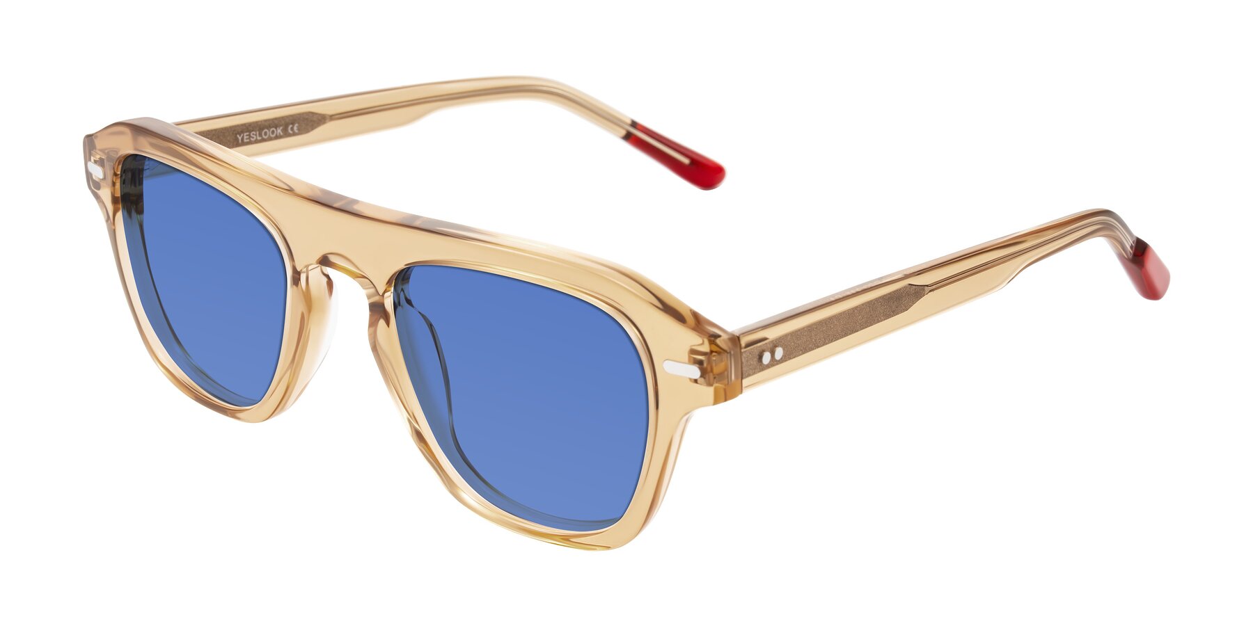 Angle of Fortalux in Amber with Blue Tinted Lenses