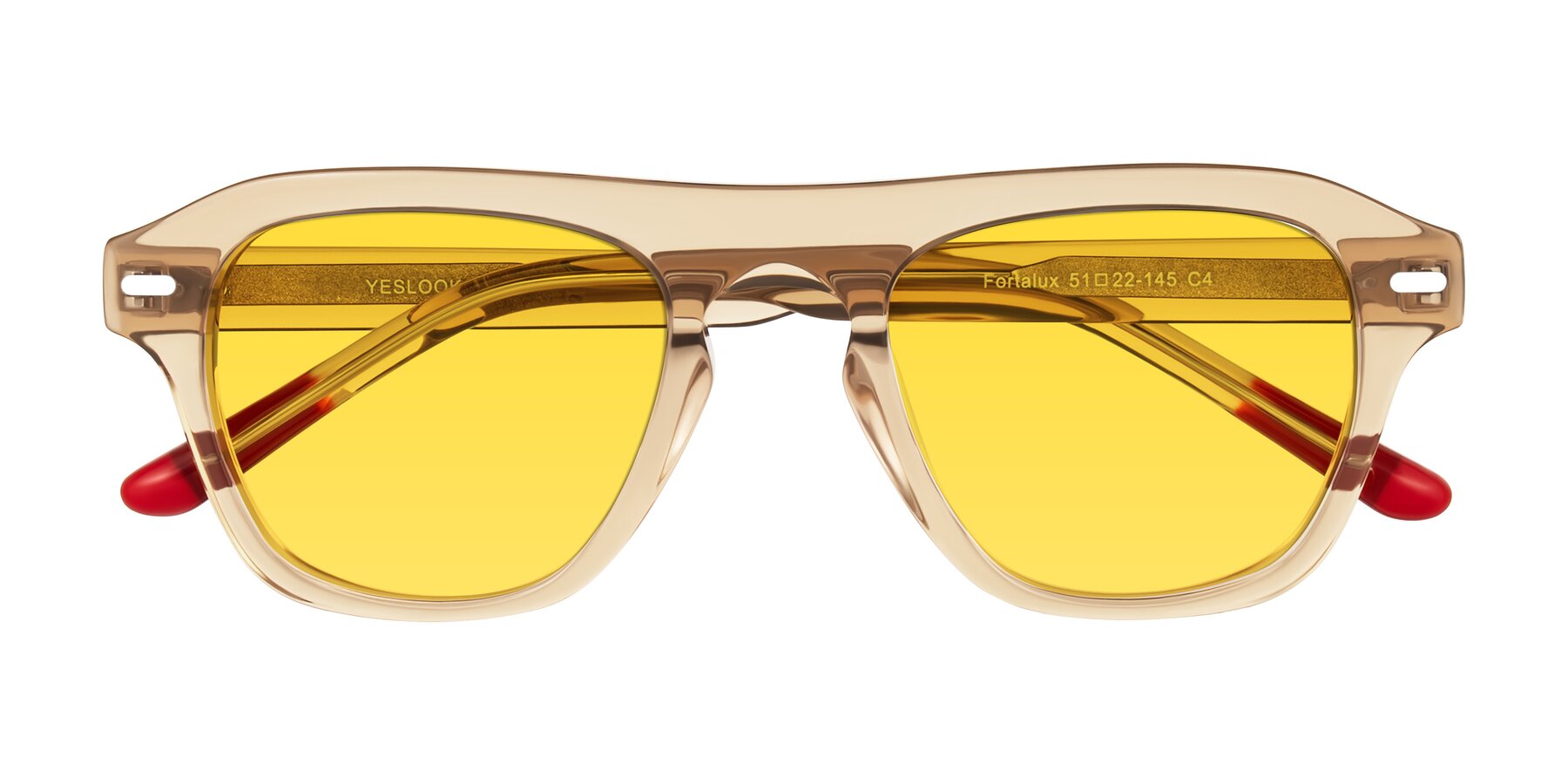Folded Front of Fortalux in Amber with Yellow Tinted Lenses