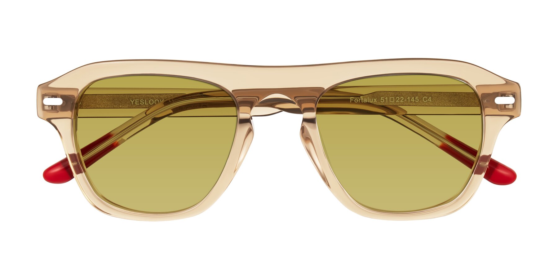 Folded Front of Fortalux in Amber with Champagne Tinted Lenses
