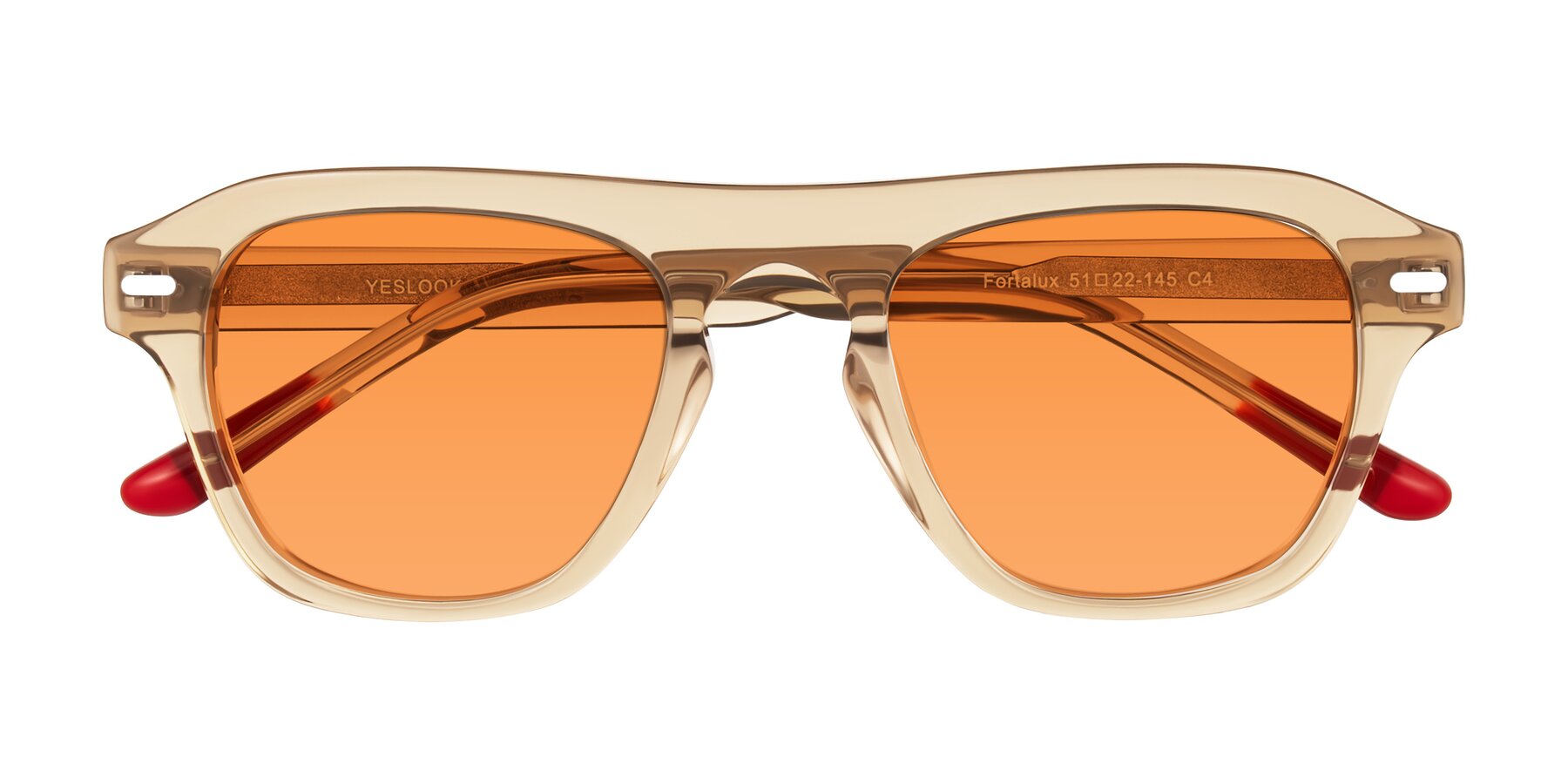Folded Front of Fortalux in Amber with Orange Tinted Lenses