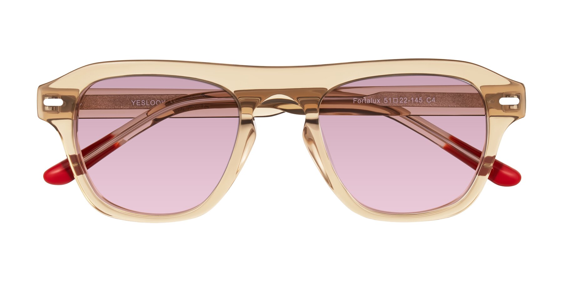 Folded Front of Fortalux in Amber with Light Wine Tinted Lenses