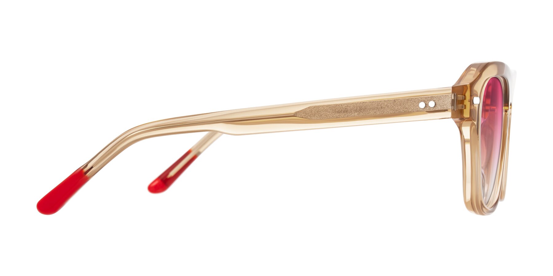 Side of Fortalux in Amber with Pink Gradient Lenses