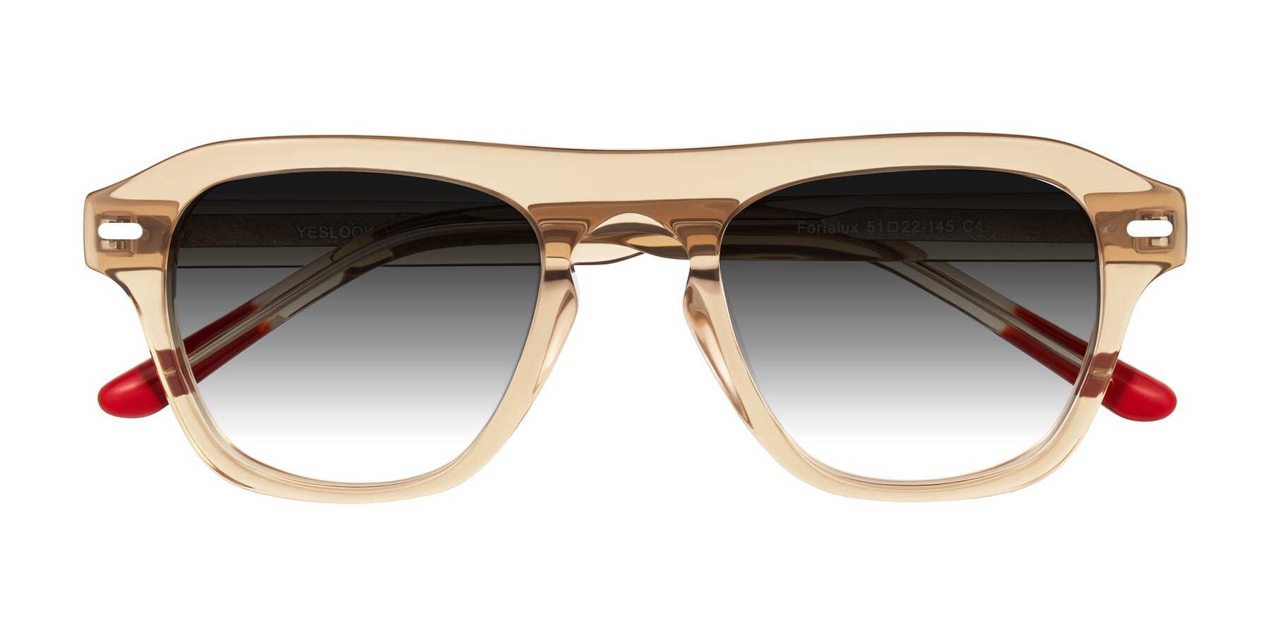 Folded Front of Fortalux in Amber with Gray Gradient Lenses