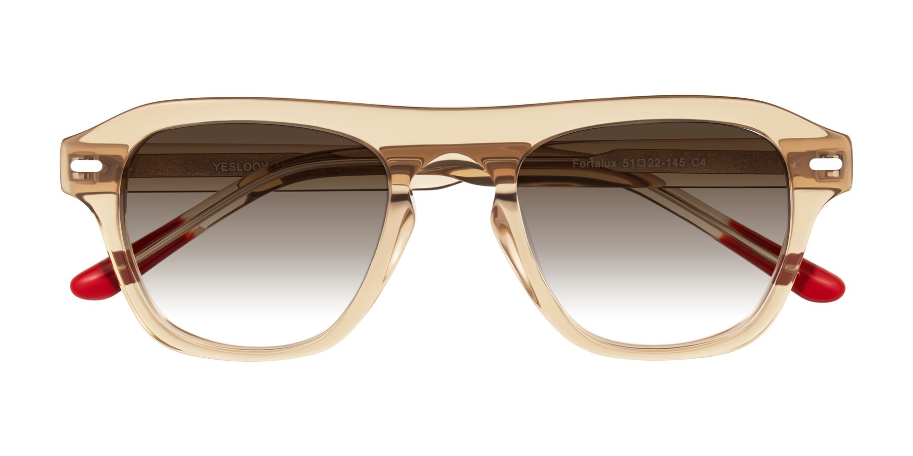 Folded Front of Fortalux in Amber with Brown Gradient Lenses