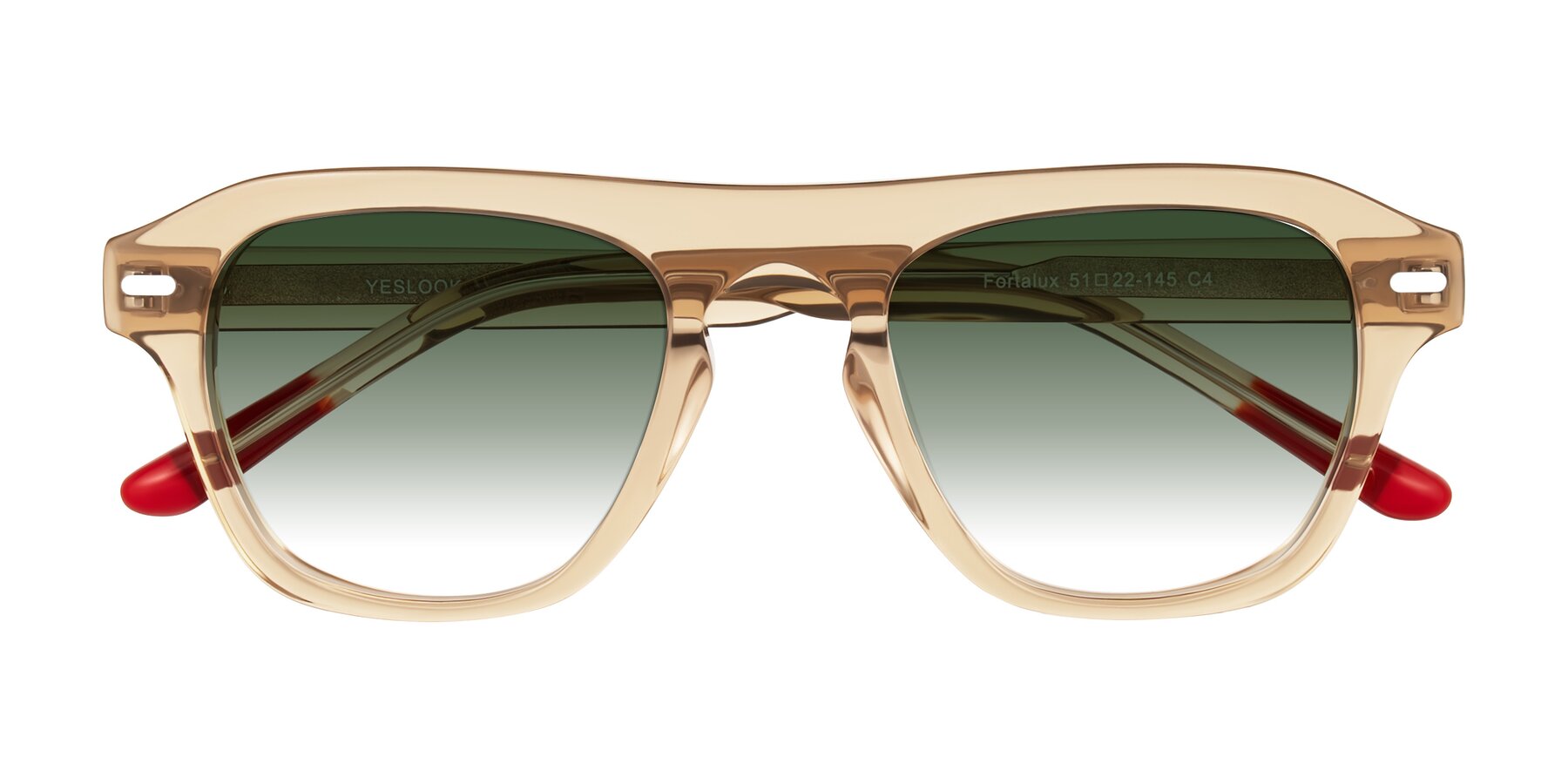 Folded Front of Fortalux in Amber with Green Gradient Lenses