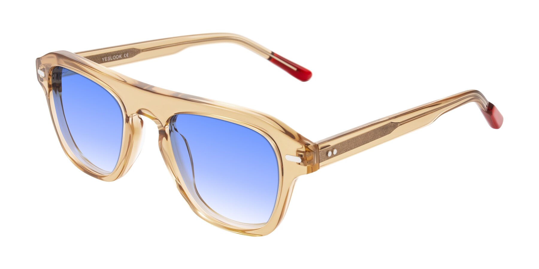 Angle of Fortalux in Amber with Blue Gradient Lenses
