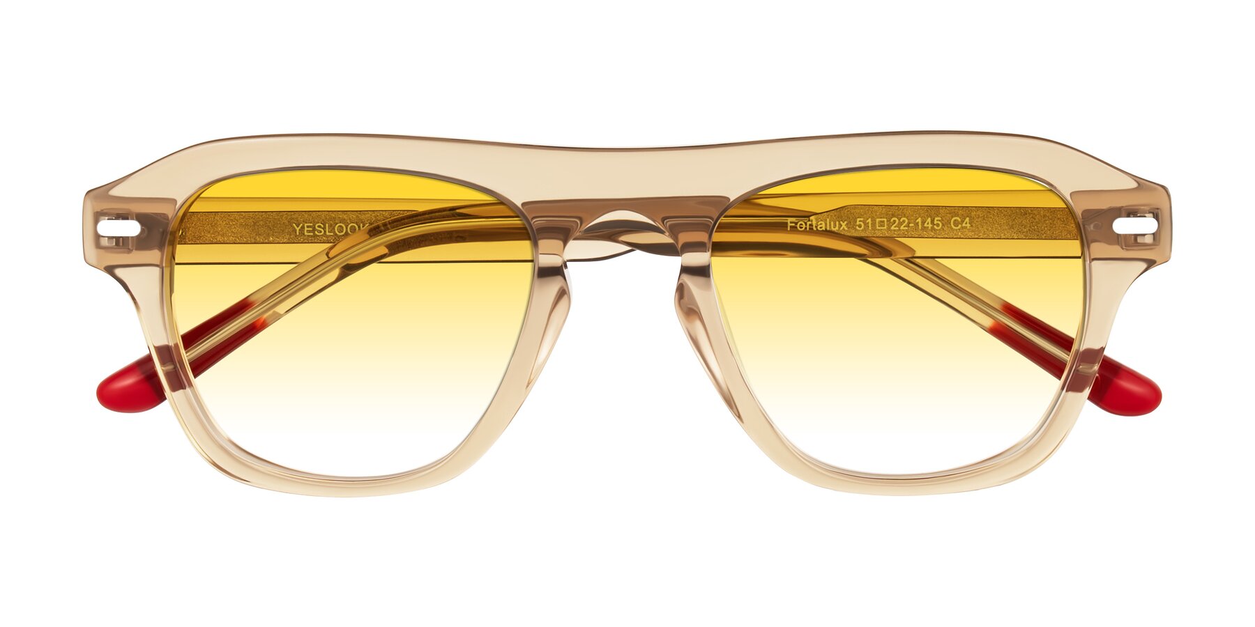 Folded Front of Fortalux in Amber with Yellow Gradient Lenses