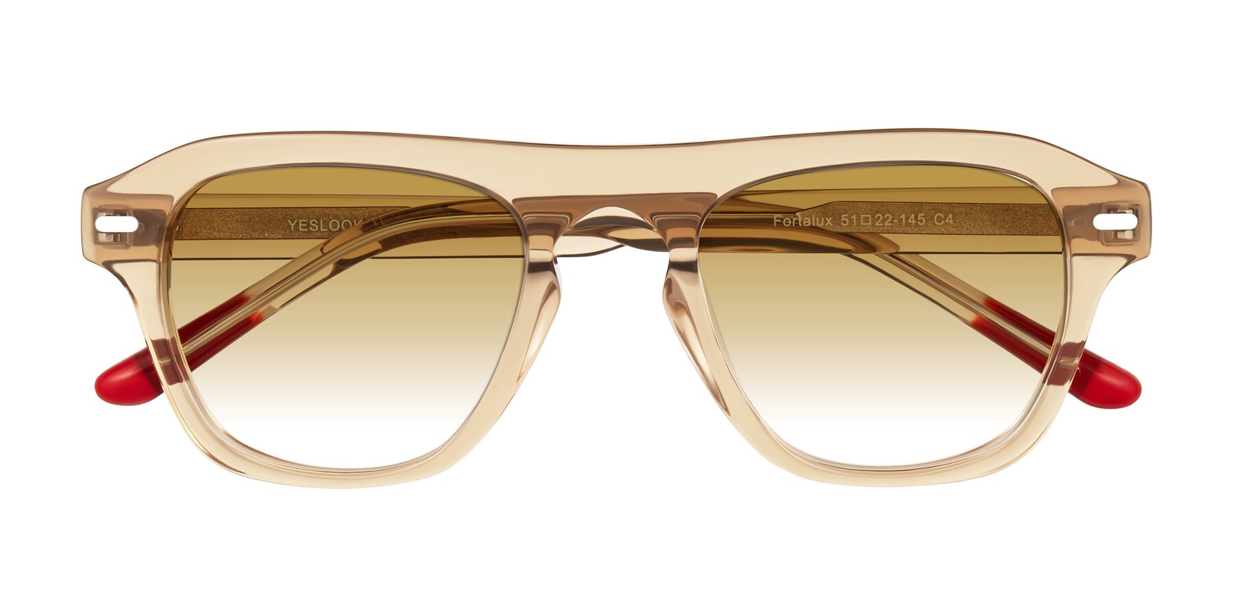 Folded Front of Fortalux in Amber with Champagne Gradient Lenses