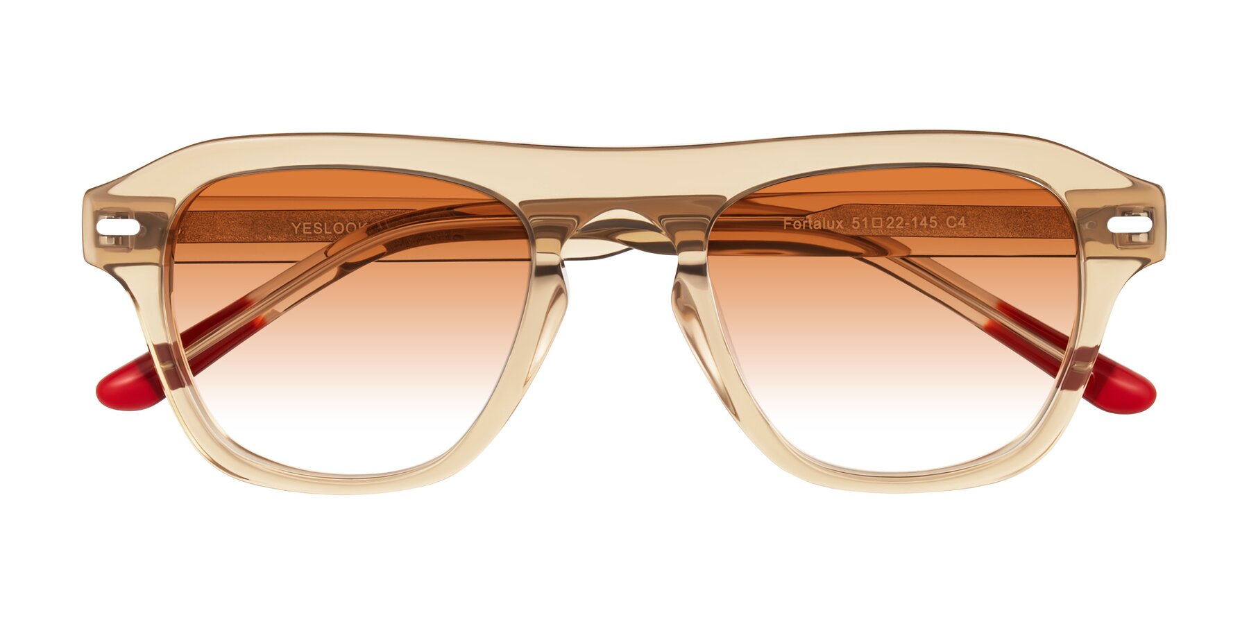 Folded Front of Fortalux in Amber with Orange Gradient Lenses