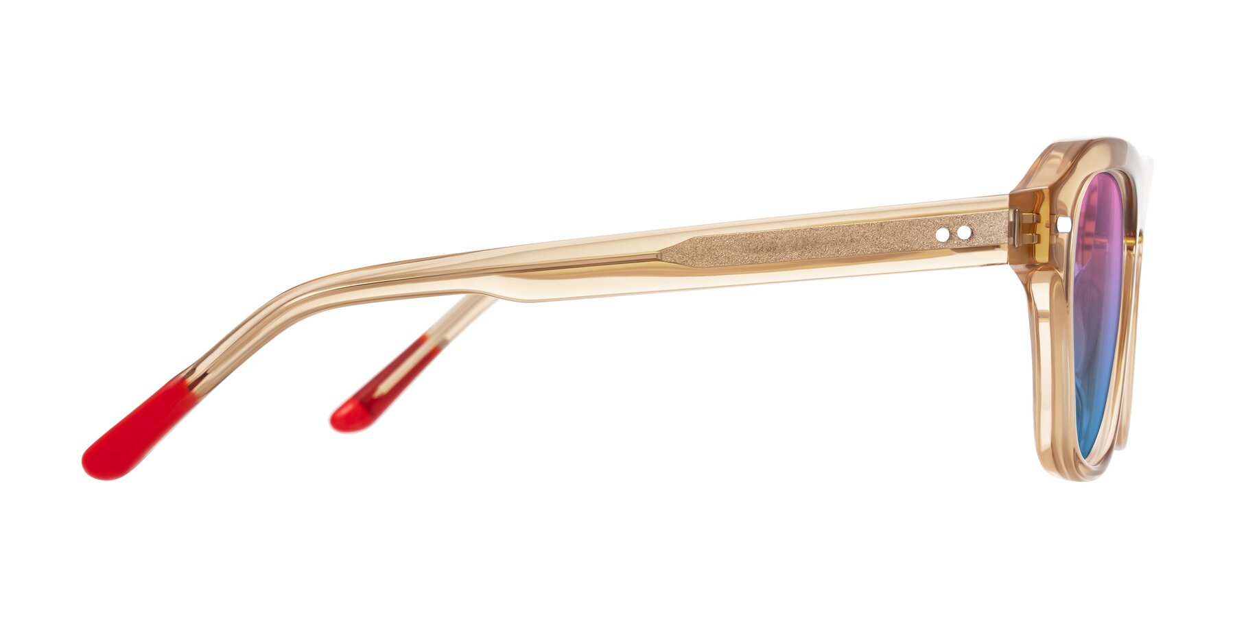 Side of Fortalux in Amber with Pink / Blue Gradient Lenses