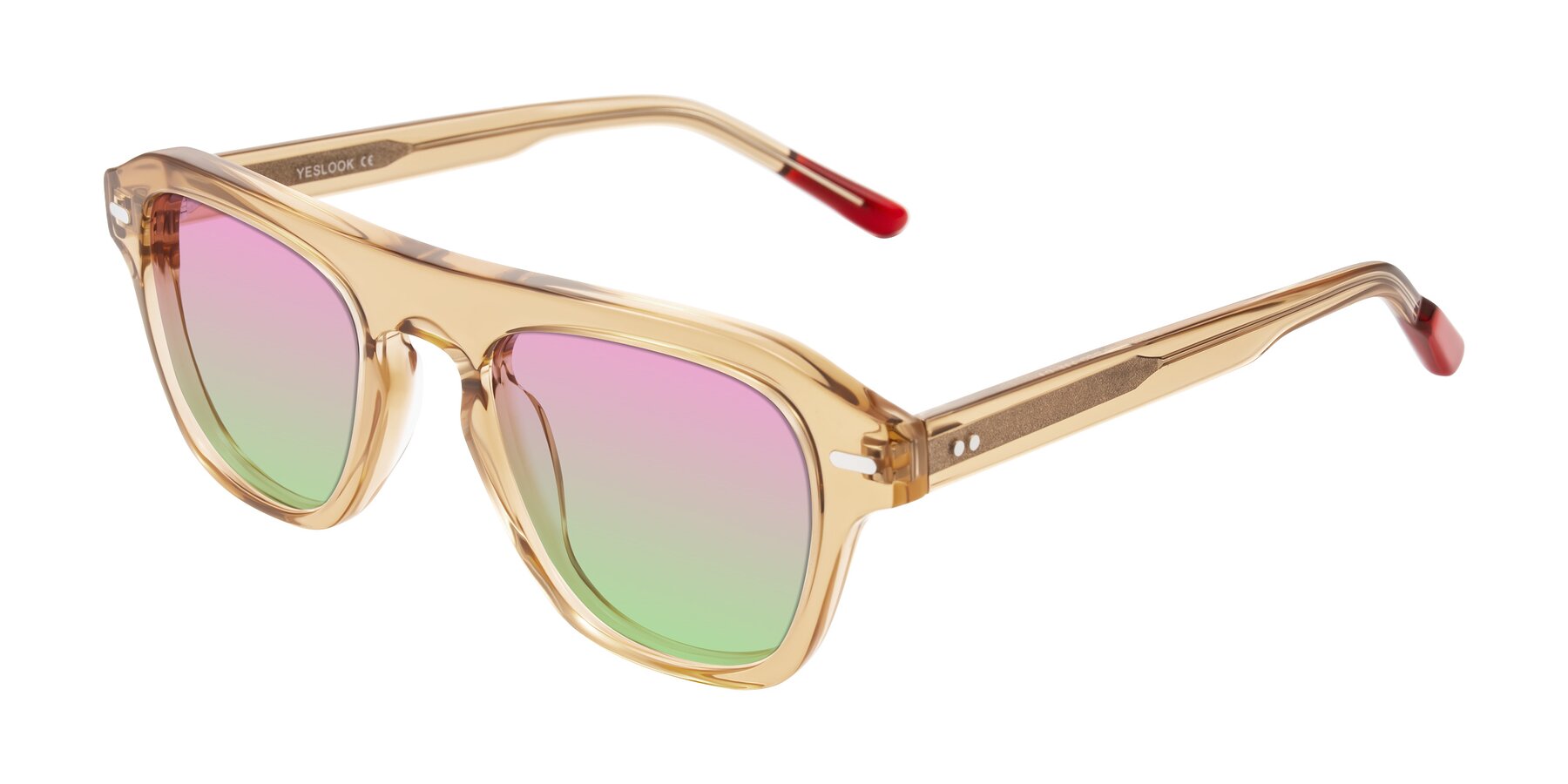 Angle of Fortalux in Amber with Pink / Green Gradient Lenses