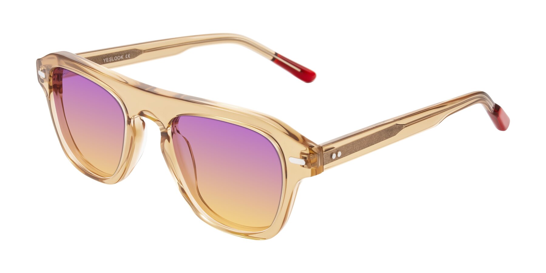 Angle of Fortalux in Amber with Purple / Yellow Gradient Lenses