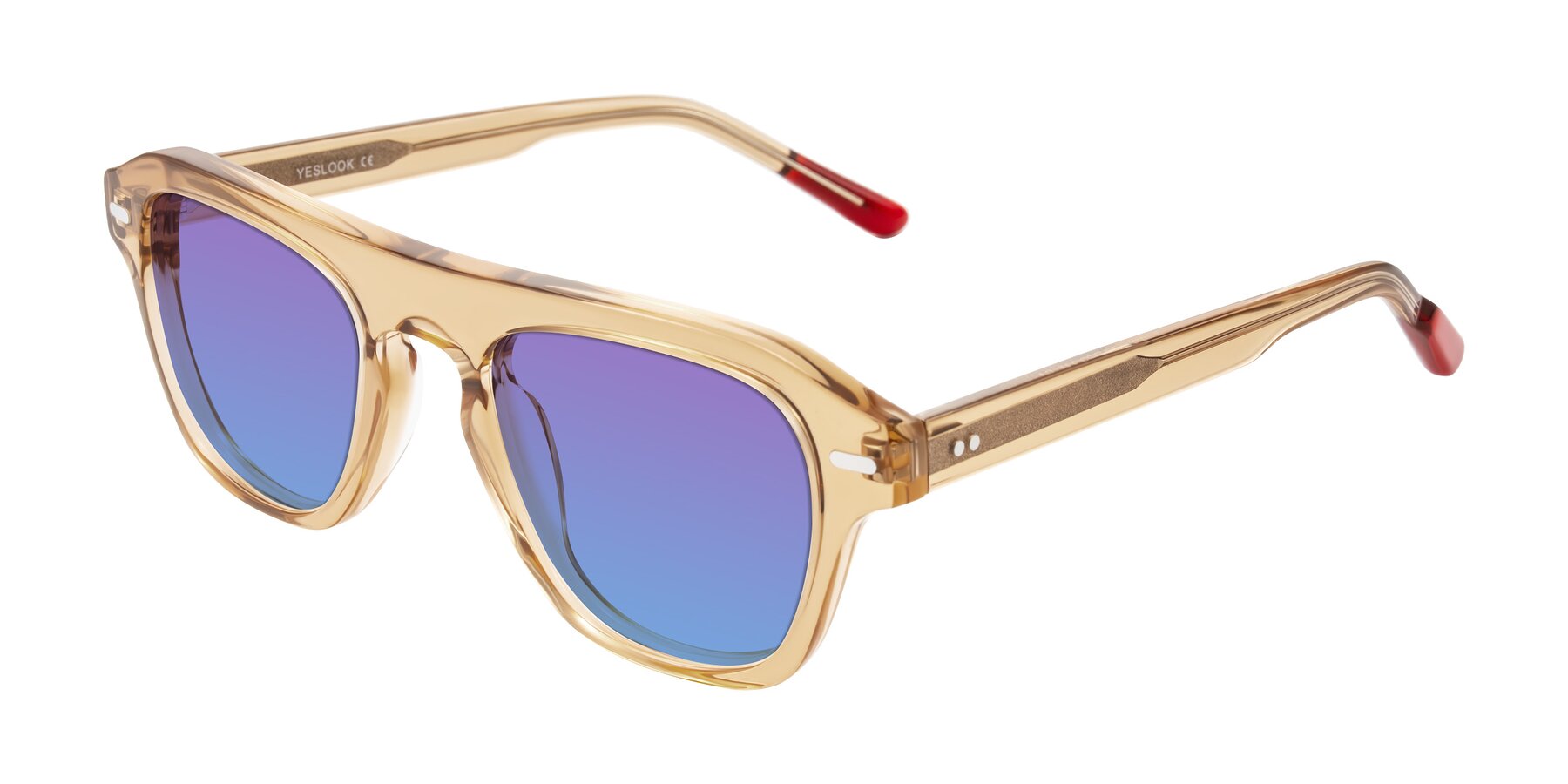 Angle of Fortalux in Amber with Purple / Blue Gradient Lenses