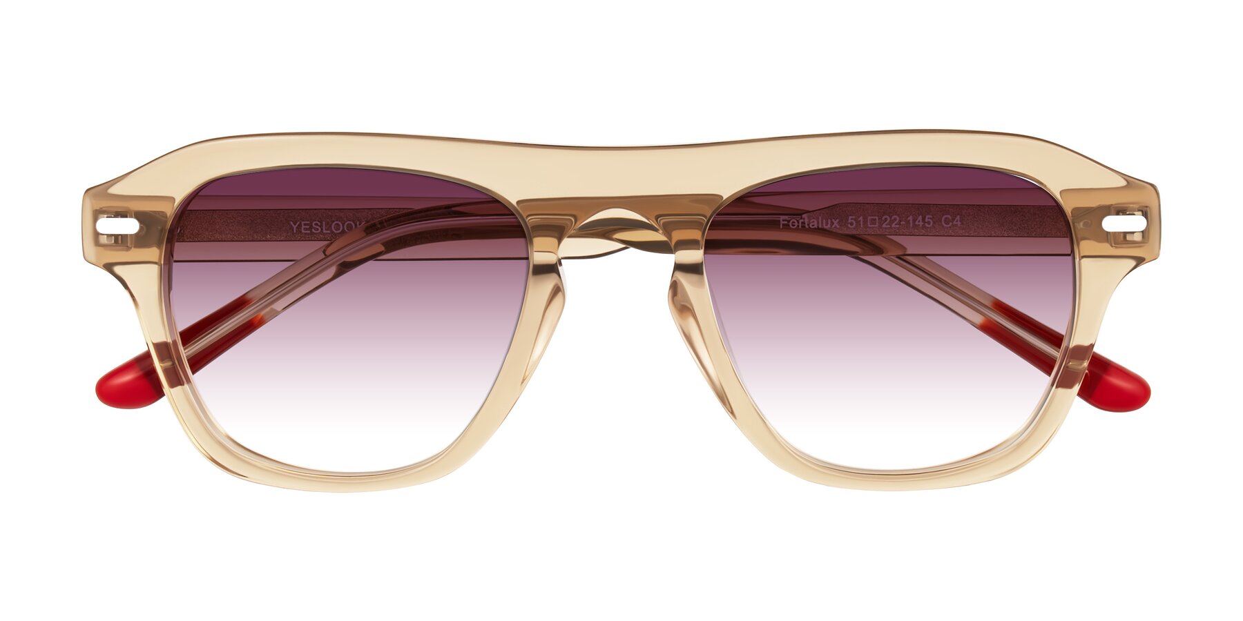 Folded Front of Fortalux in Amber with Wine Gradient Lenses