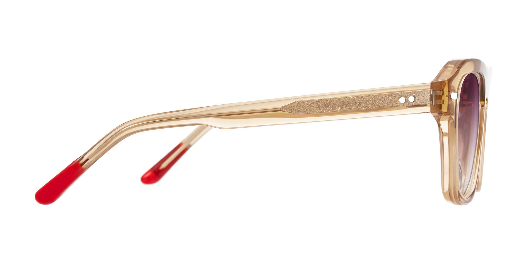 Side of Fortalux in Amber with Wine Gradient Lenses
