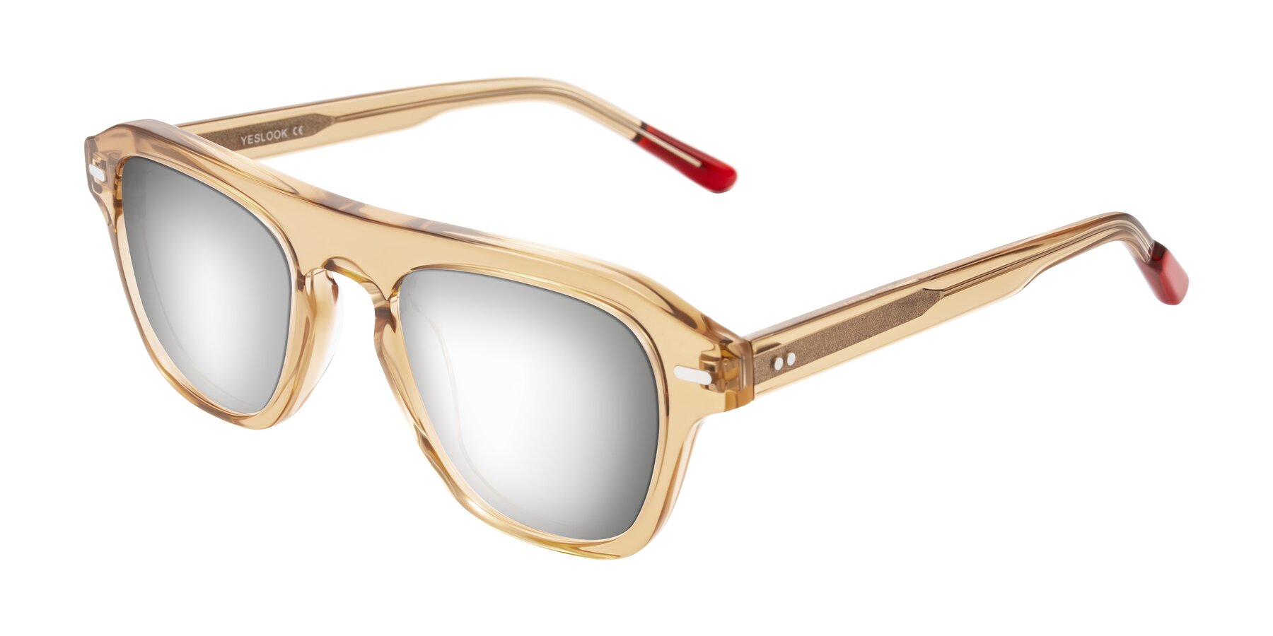 Angle of Fortalux in Amber with Silver Mirrored Lenses