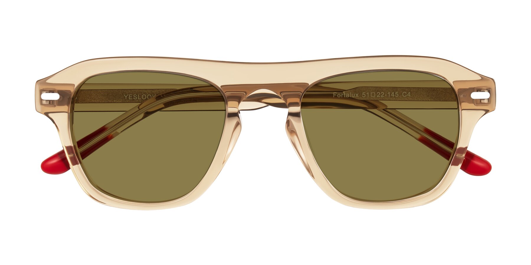 Folded Front of Fortalux in Amber with Brown Polarized Lenses