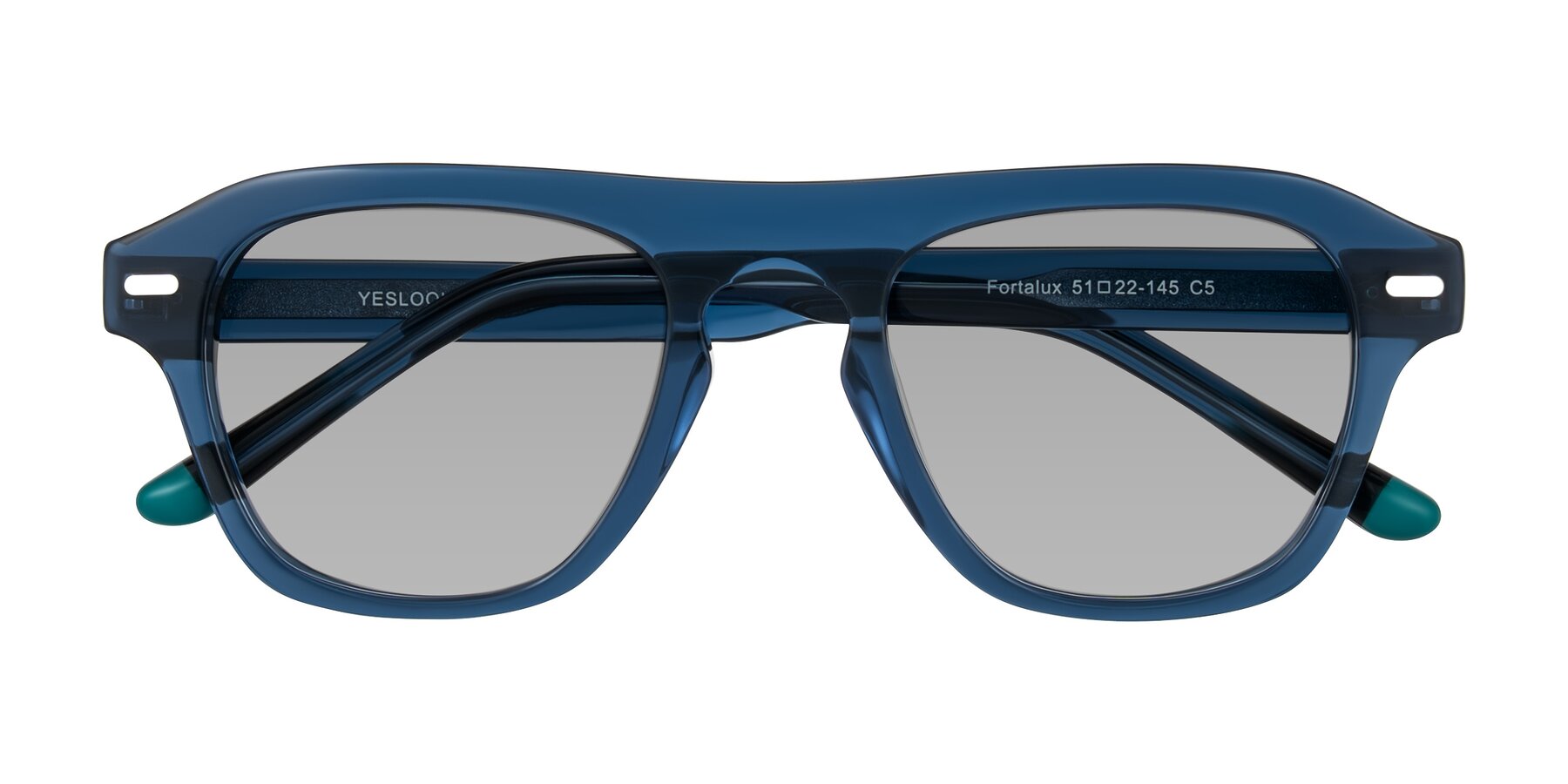 Folded Front of Fortalux in Blue with Light Gray Tinted Lenses
