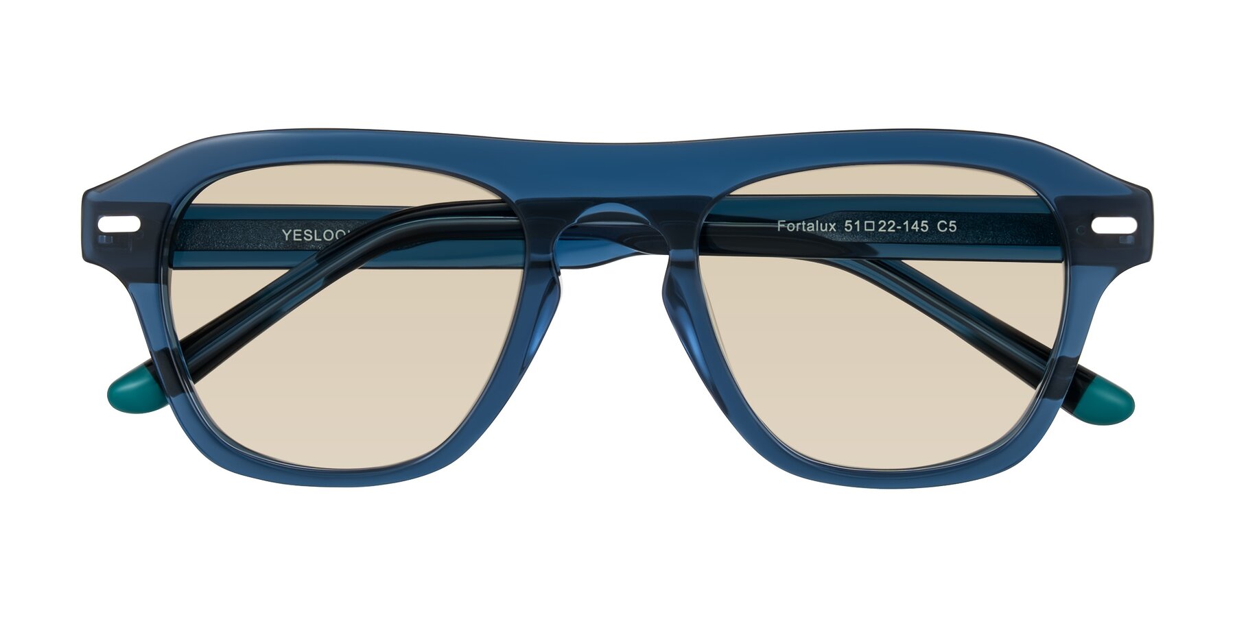 Folded Front of Fortalux in Blue with Light Brown Tinted Lenses
