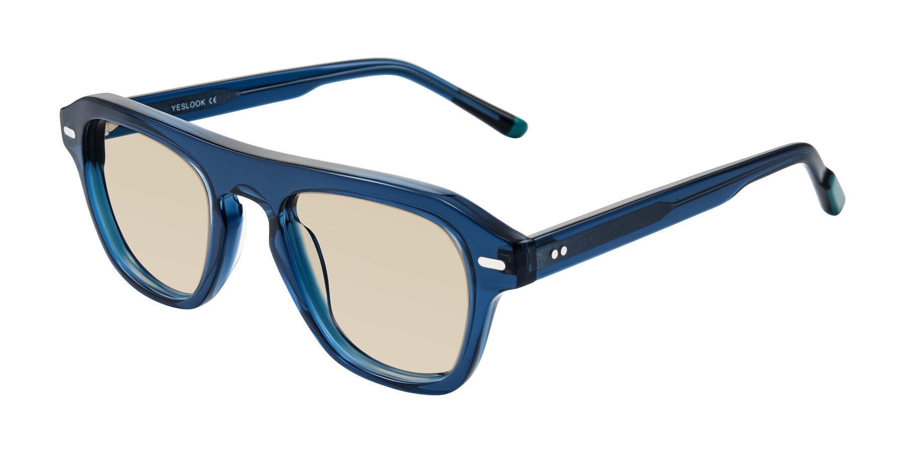 Angle of Fortalux in Blue with Light Brown Tinted Lenses