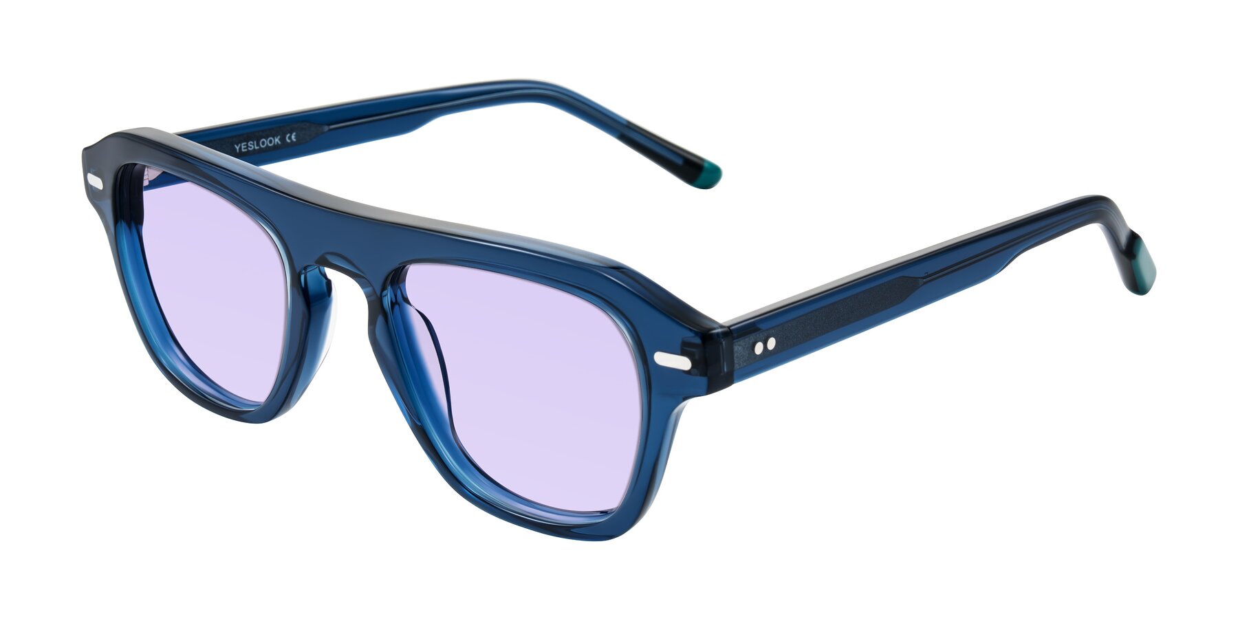 Angle of Fortalux in Blue with Light Purple Tinted Lenses