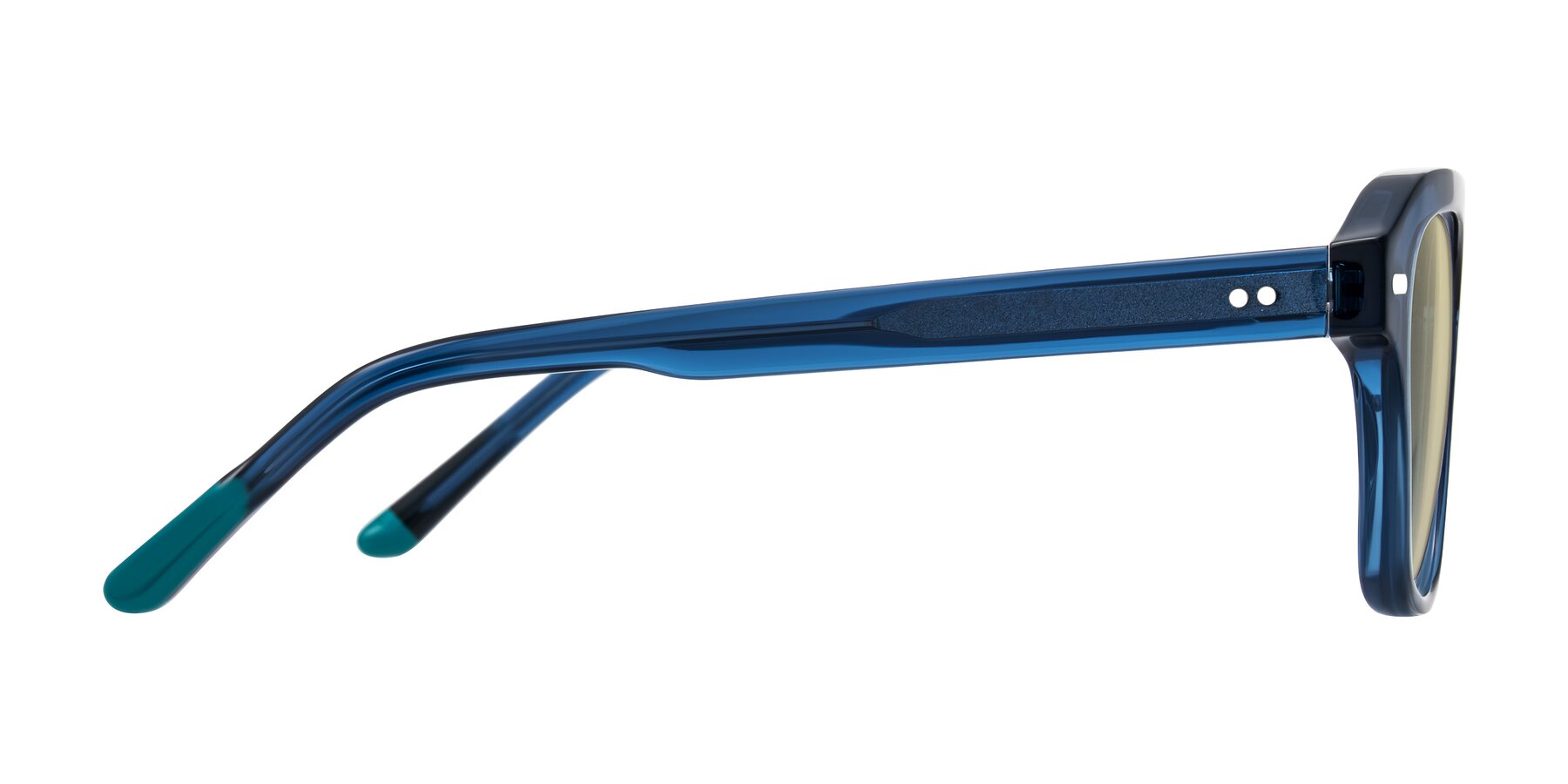 Side of Fortalux in Blue with Light Champagne Tinted Lenses