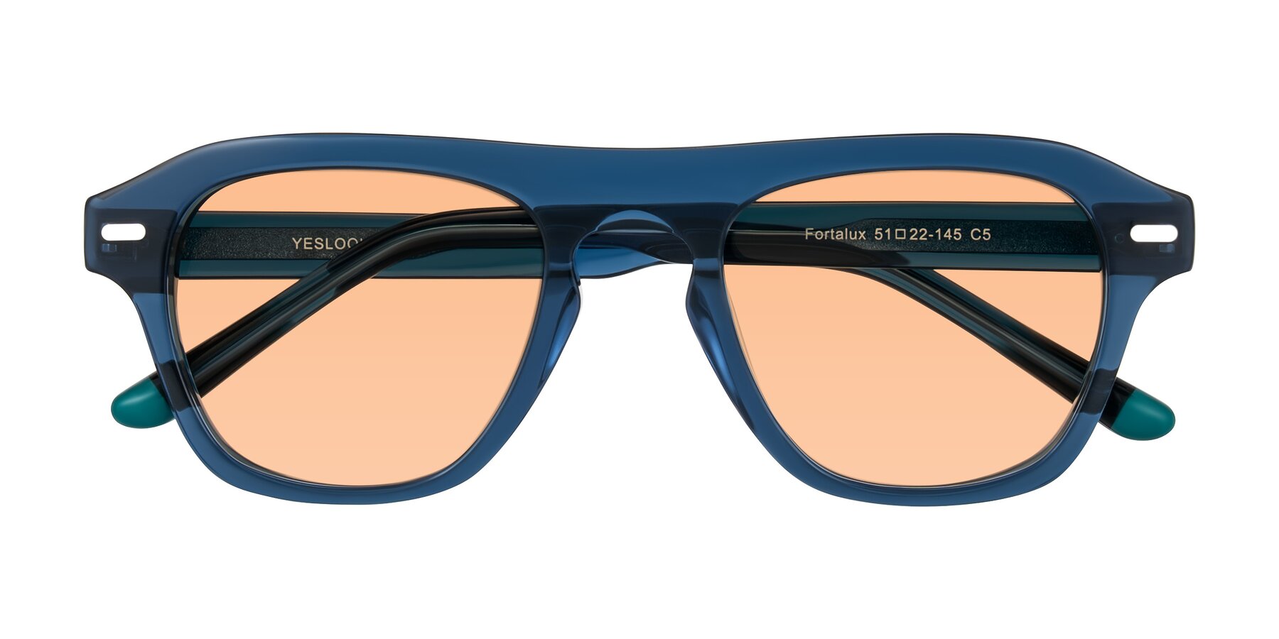 Folded Front of Fortalux in Blue with Light Orange Tinted Lenses