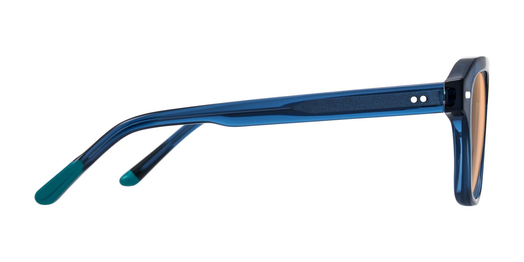 Side of Fortalux in Blue with Light Orange Tinted Lenses