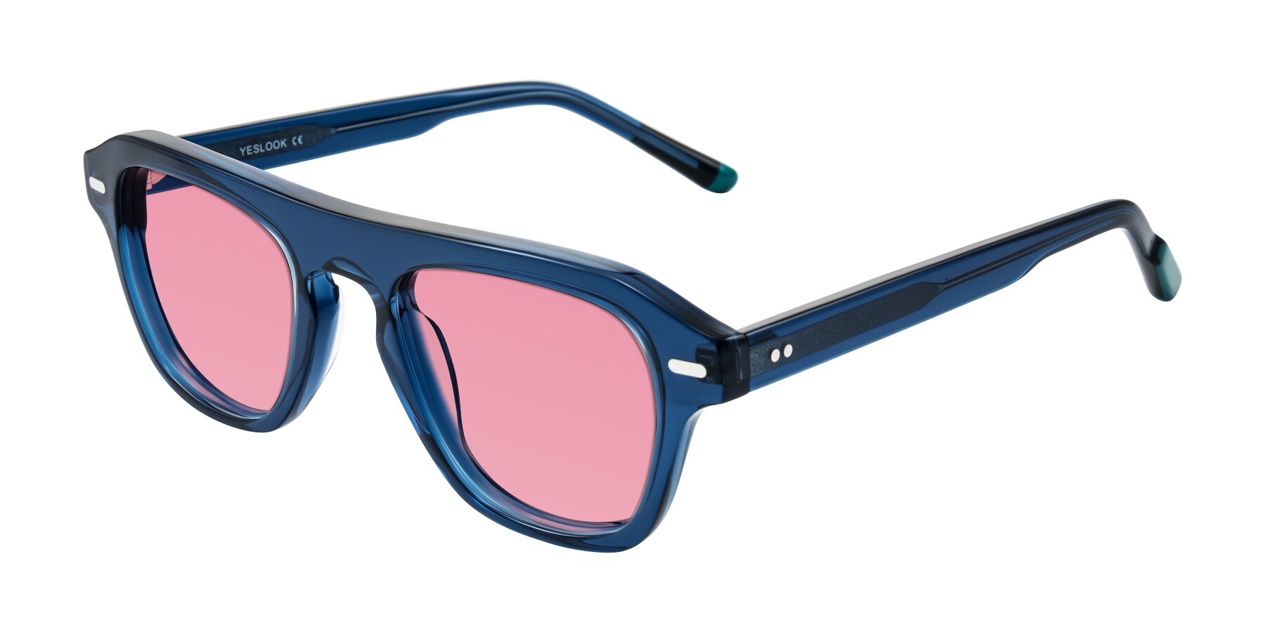 Angle of Fortalux in Blue with Pink Tinted Lenses