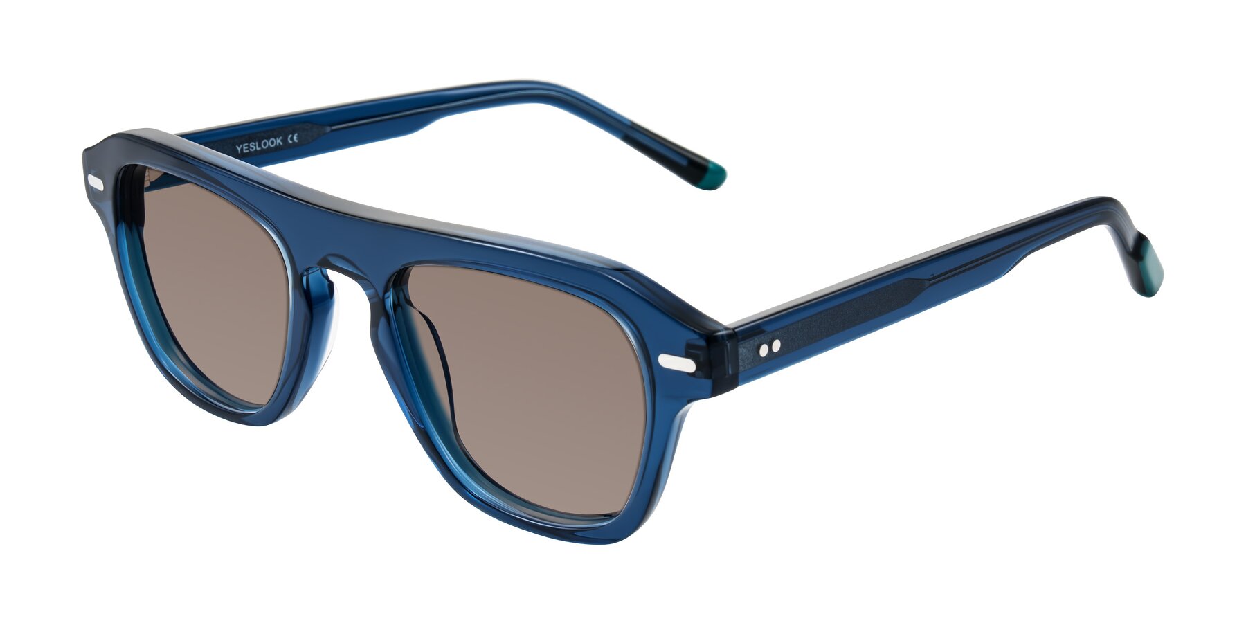 Angle of Fortalux in Blue with Medium Brown Tinted Lenses