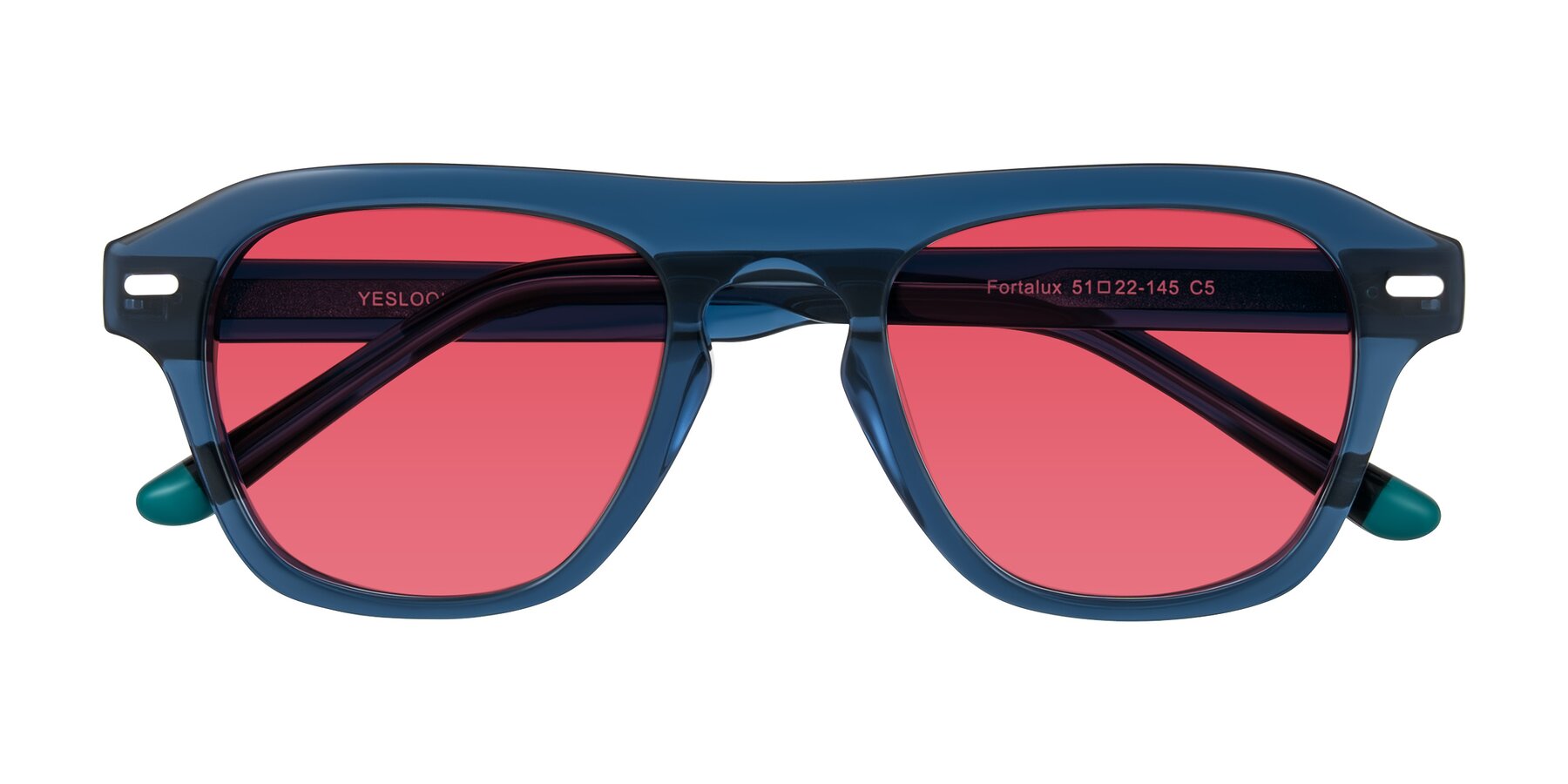 Folded Front of Fortalux in Blue with Red Tinted Lenses