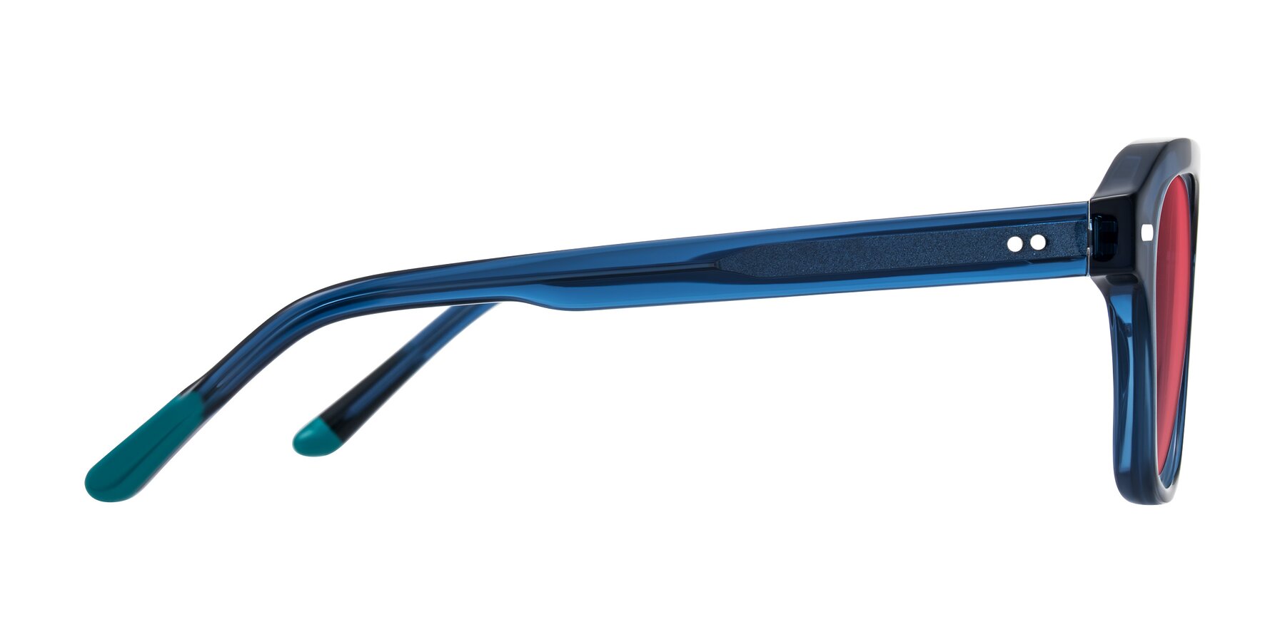 Side of Fortalux in Blue with Red Tinted Lenses