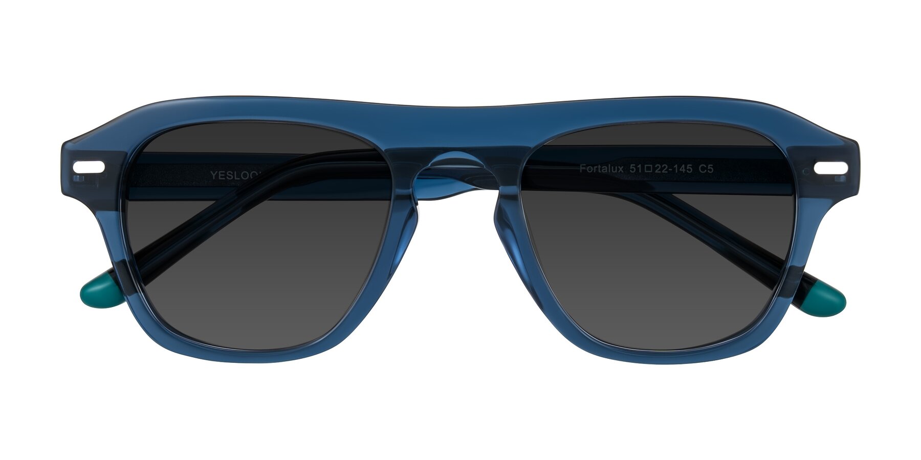 Folded Front of Fortalux in Blue with Gray Tinted Lenses