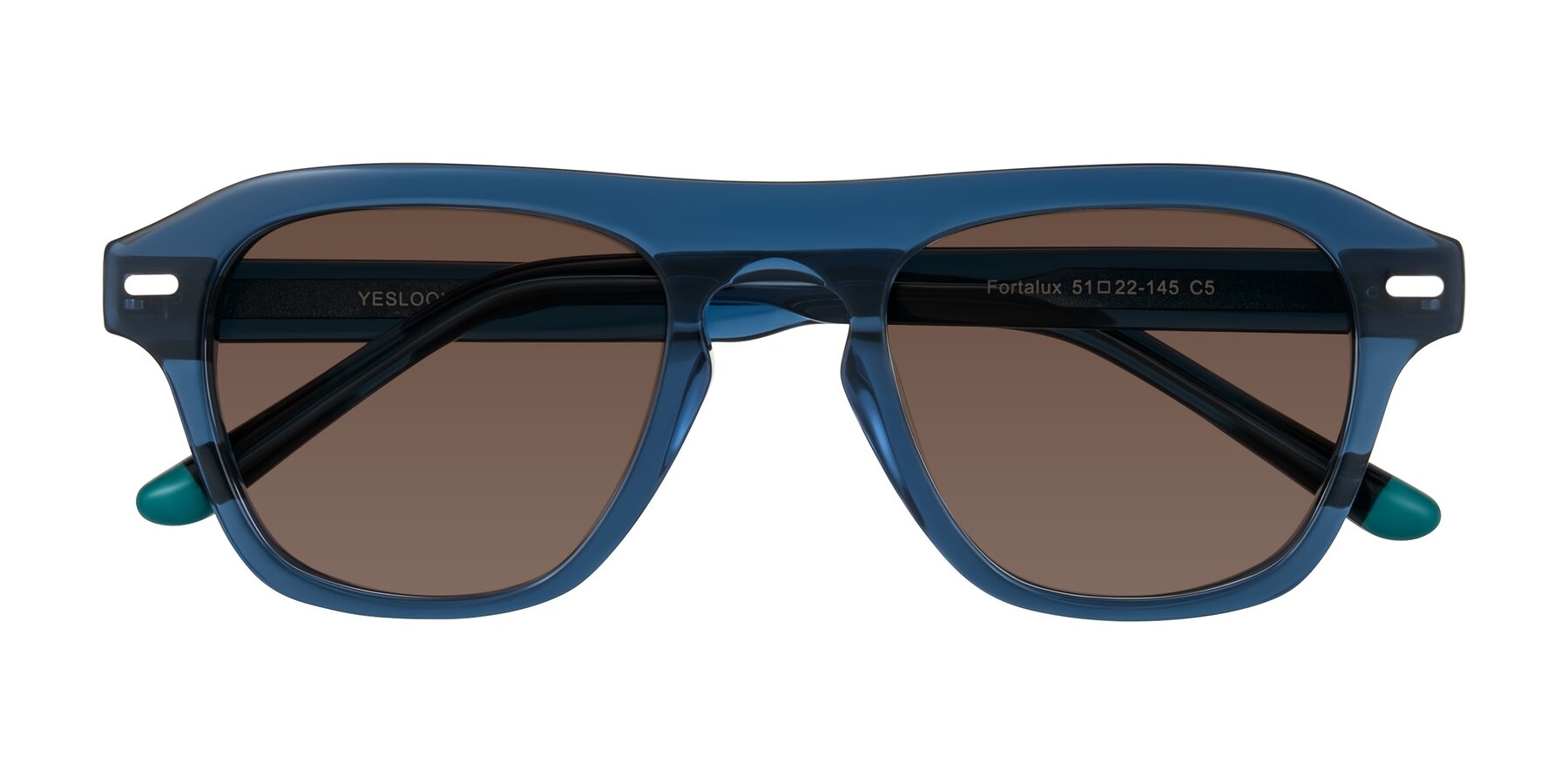 Folded Front of Fortalux in Blue with Brown Tinted Lenses