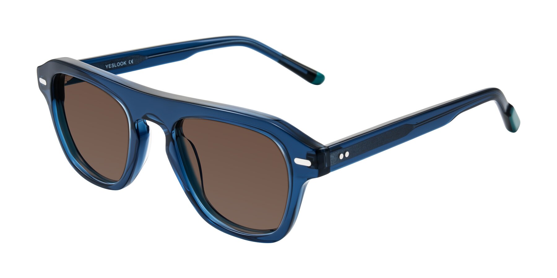 Angle of Fortalux in Blue with Brown Tinted Lenses