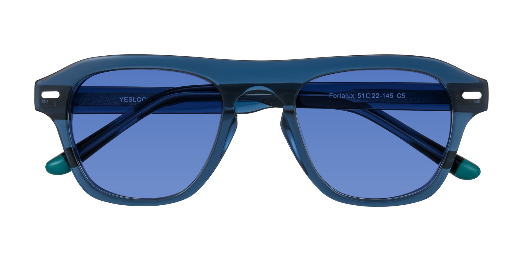 Folded Front of Fortalux in Blue with Blue Tinted Lenses