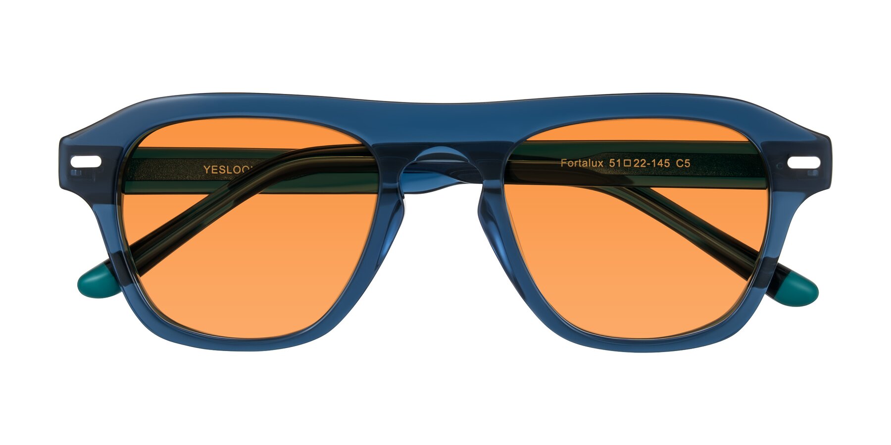 Folded Front of Fortalux in Blue with Orange Tinted Lenses