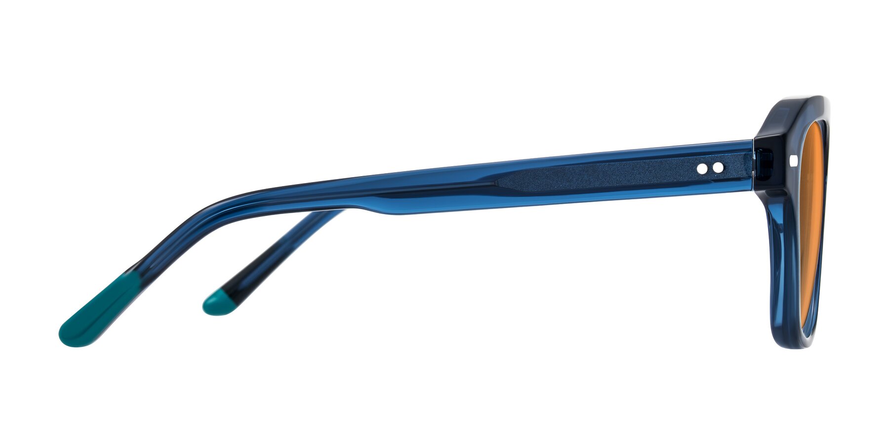 Side of Fortalux in Blue with Orange Tinted Lenses