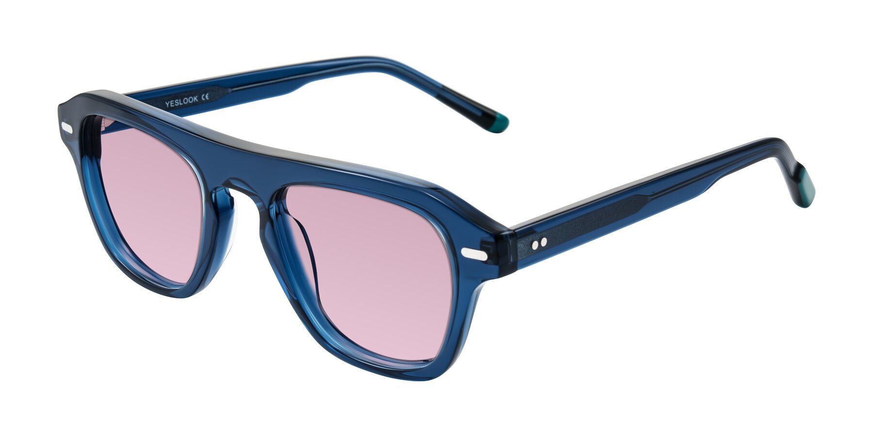 Angle of Fortalux in Blue with Light Wine Tinted Lenses