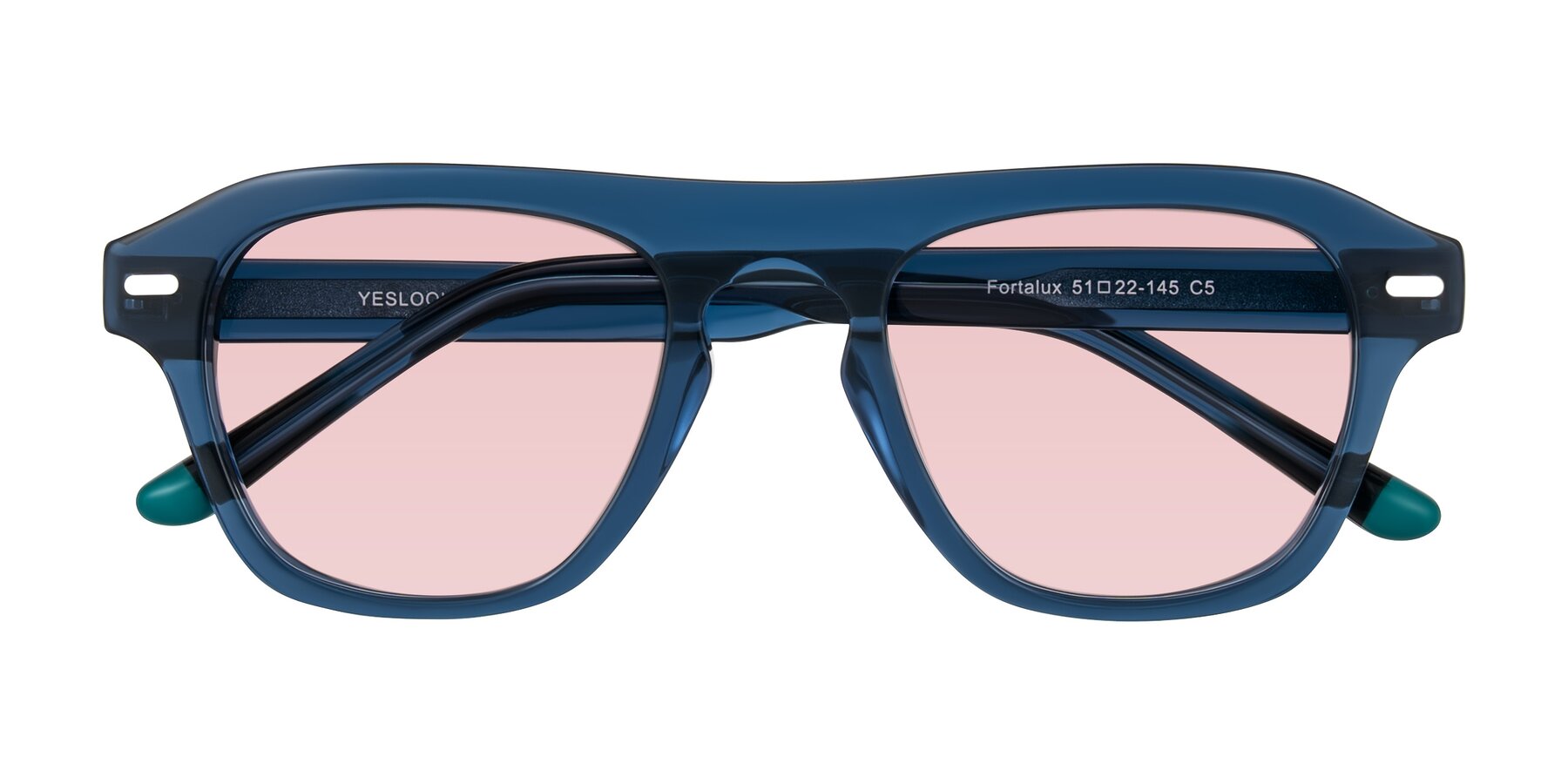 Folded Front of Fortalux in Blue with Light Garnet Tinted Lenses