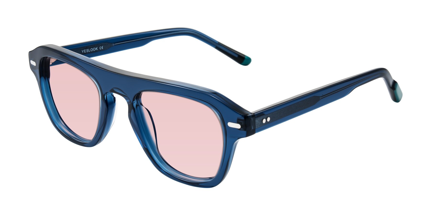 Angle of Fortalux in Blue with Light Garnet Tinted Lenses
