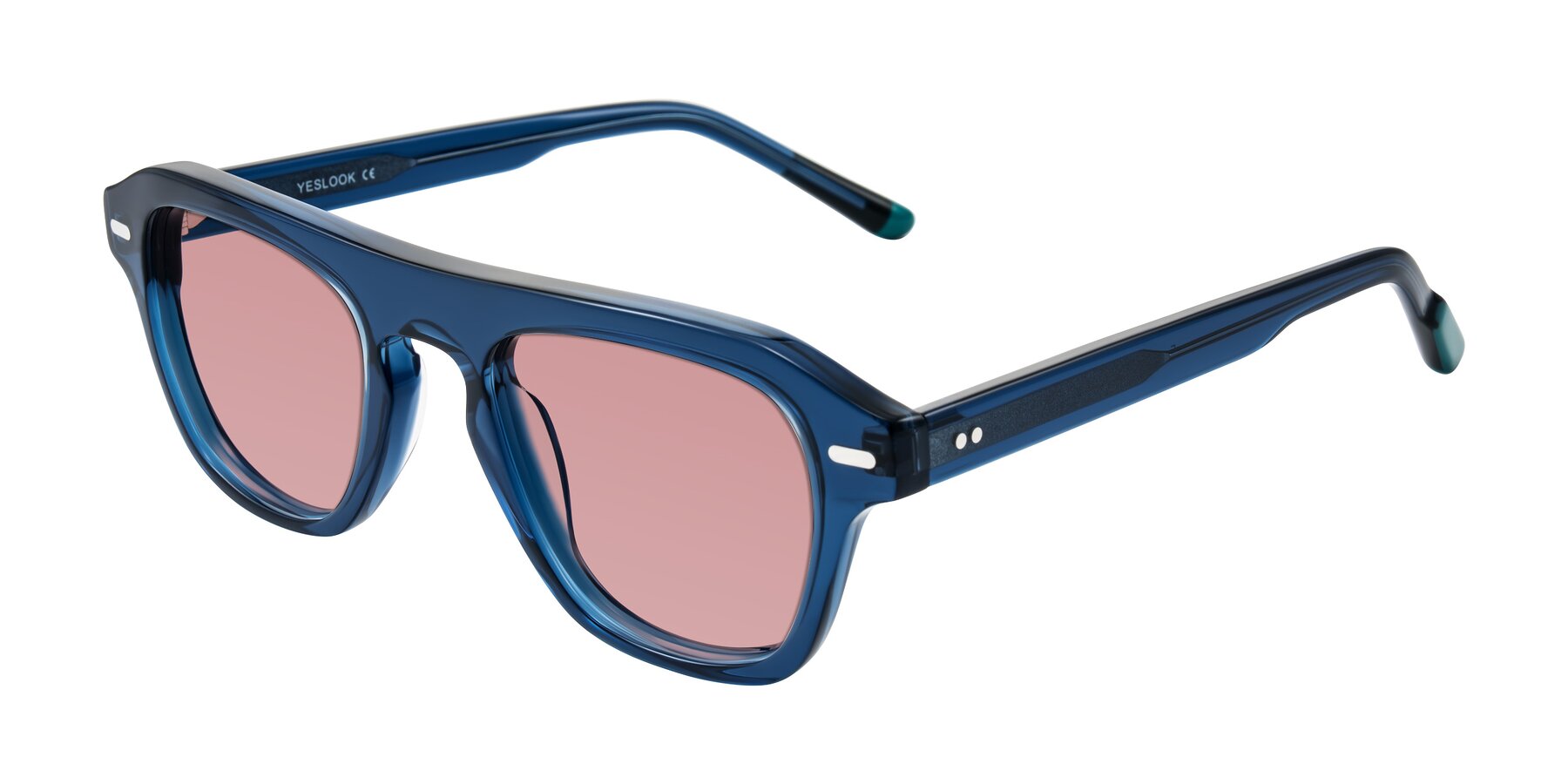 Angle of Fortalux in Blue with Medium Garnet Tinted Lenses