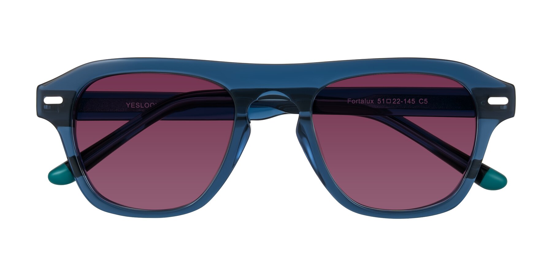 Folded Front of Fortalux in Blue with Wine Tinted Lenses