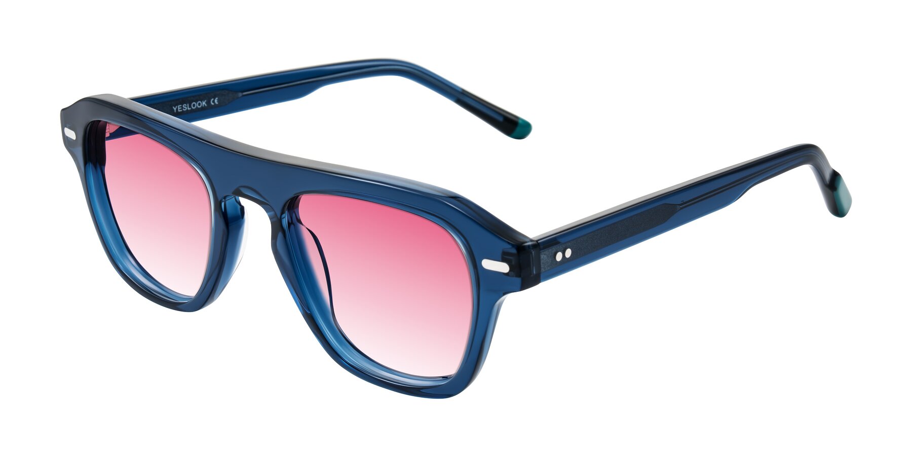 Angle of Fortalux in Blue with Pink Gradient Lenses