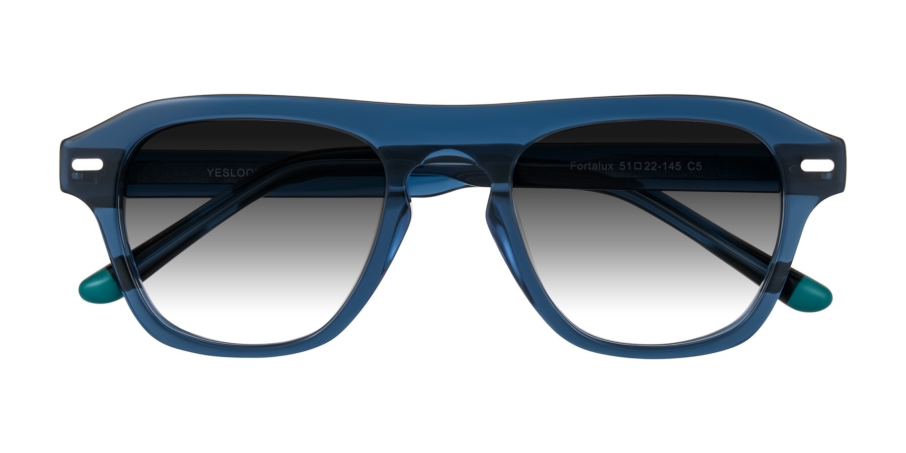 Folded Front of Fortalux in Blue with Gray Gradient Lenses